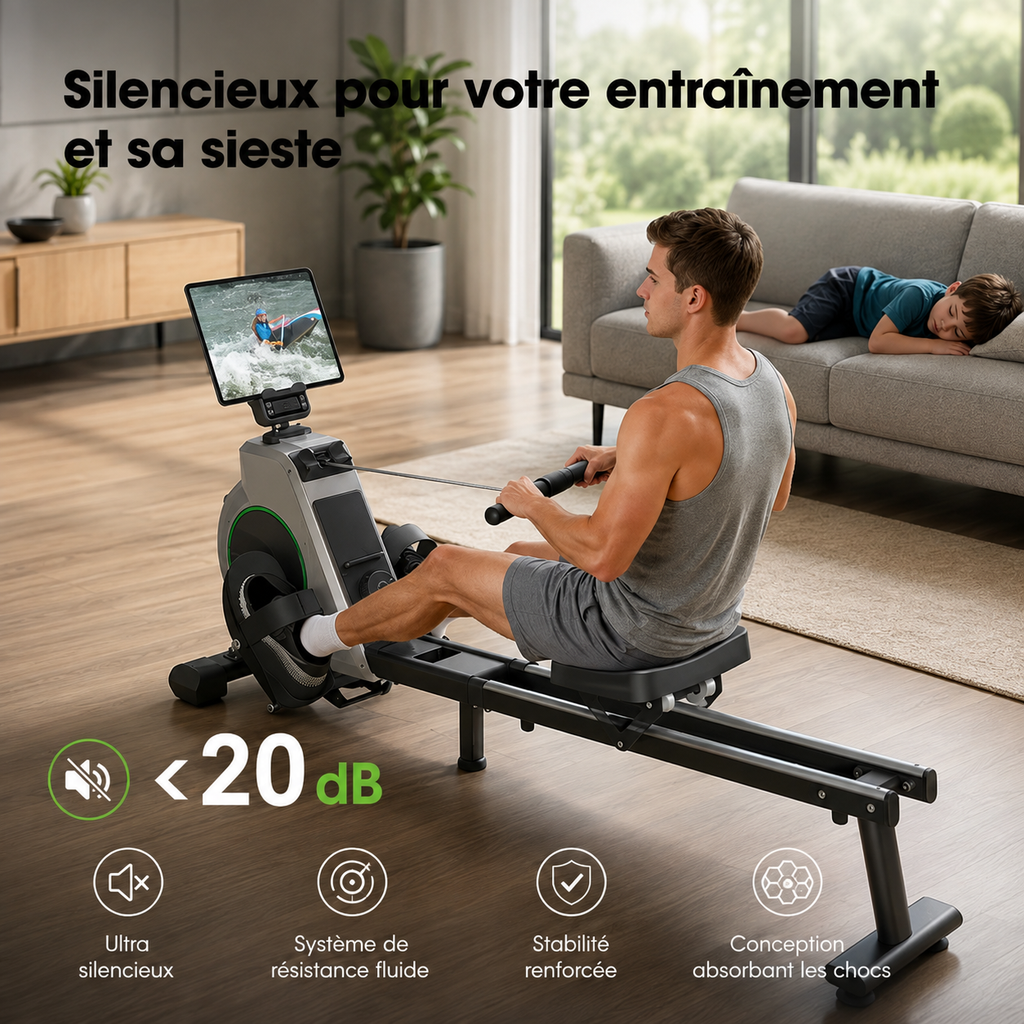 Rameur Magnétique 16 Niveaux pour la Maison