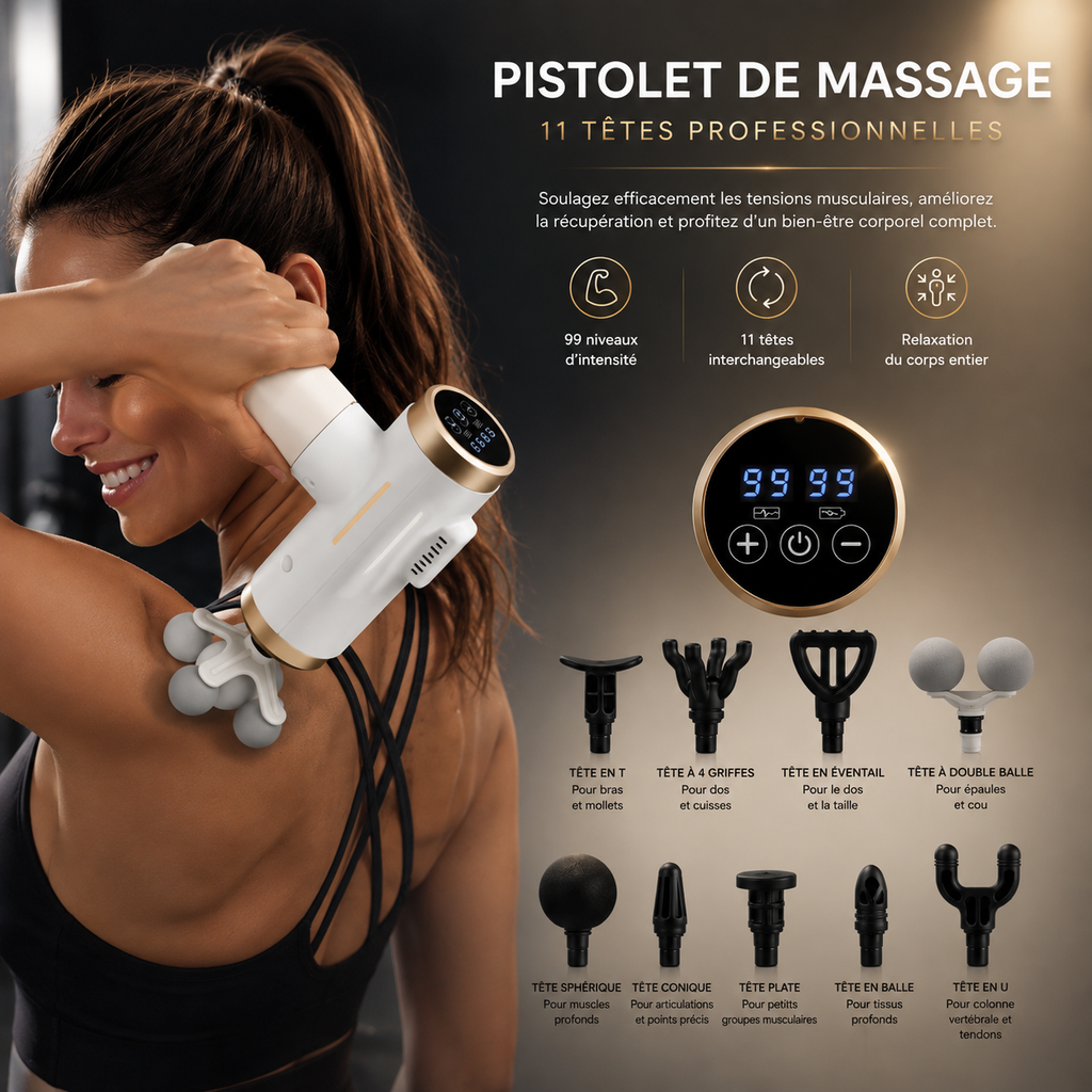 Pistolet de Massage 99 Niveaux