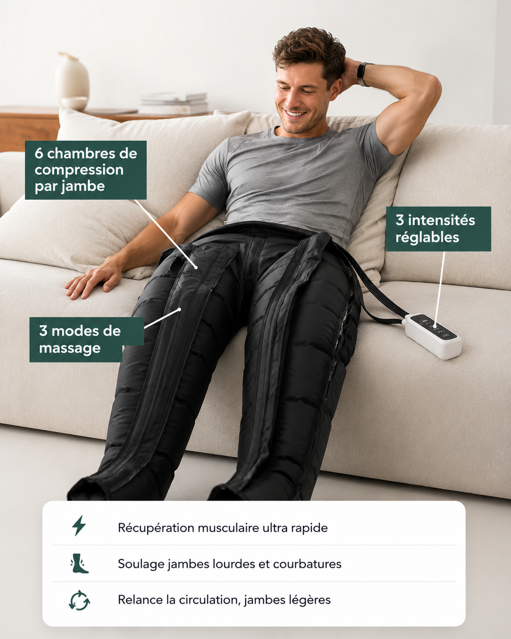 Bottes de Compression Pneumatique pour Jambes